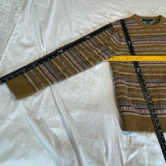 Tommy Hilfiger XXL Fair Isle Lambswool Sweater Crewneck Ribbed Hem and Cuffs - Picture 7 of 14